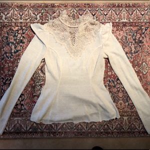 Free people lace/knit blouse